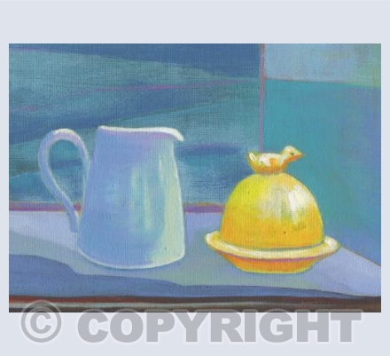 Milk jug and butter dish