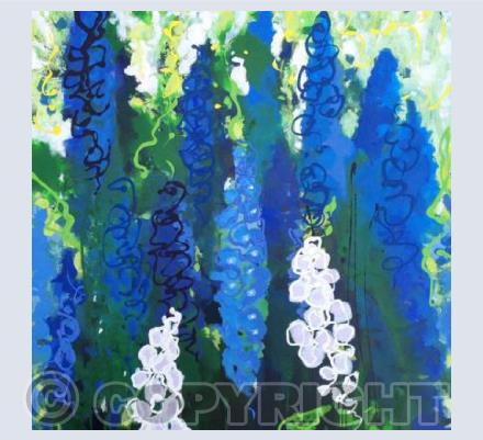 A PATCH OF DELPHINIUMS