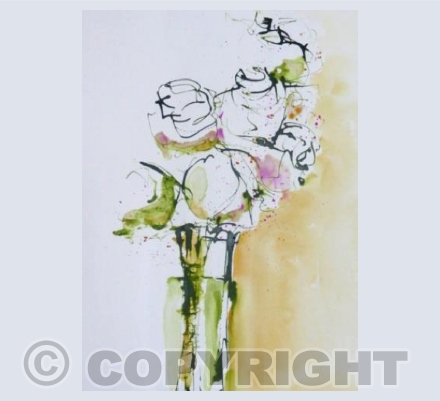 White rose posy