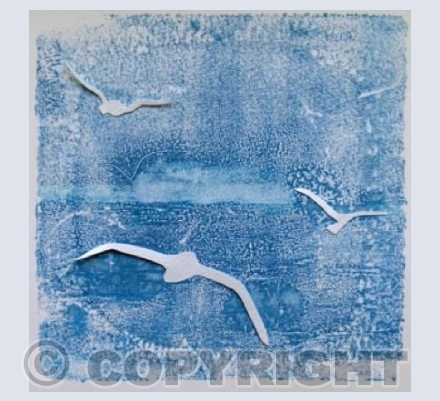 Gulls over the sea
