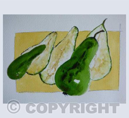 Slices of pear