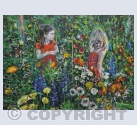 Children picking flowers