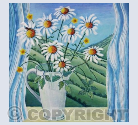Daisies In Window