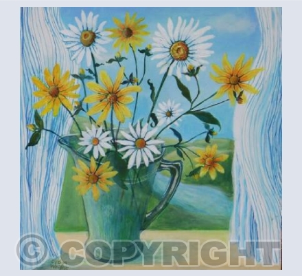 Sunflowers and daisies