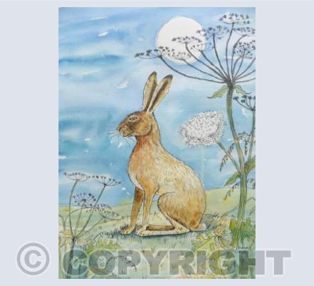 Hare and moon