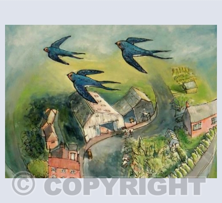 Chapel Farm Elston with swallows 