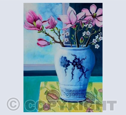 Magnolia and cherry plum 