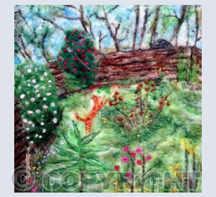 Ginger and Silver in the garden