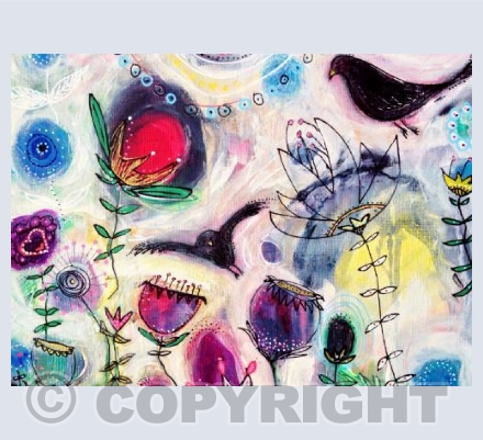 Mooji's two birds and flowers