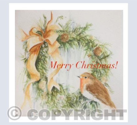 Robin on a Wreath