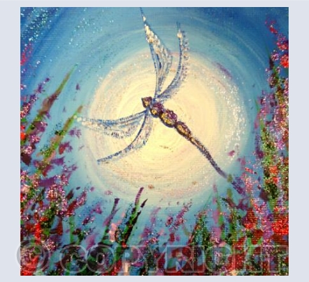 Dark Flower Dragonfly Moon