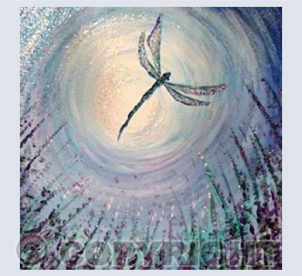 Lavender Dragonfly  Moon