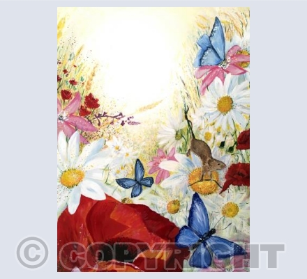 Mouse In Flowers