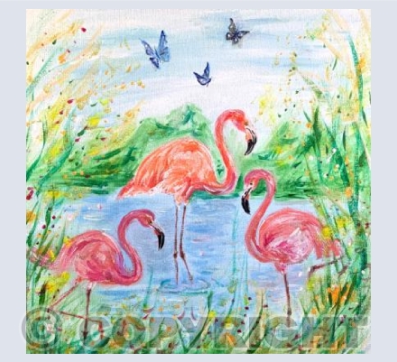 Flamingos In The Nature Reserve