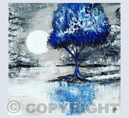 Blue Tree Moonlight