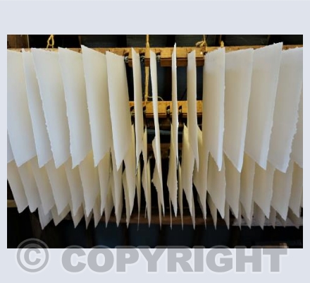 Paper drying in the loft at Pitt Mill 