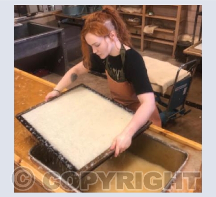 Zoe making paper 