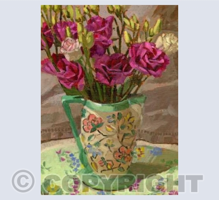 Lisianthus in 1930s Jug