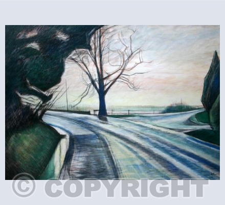 Winter road, Litton, Somerset