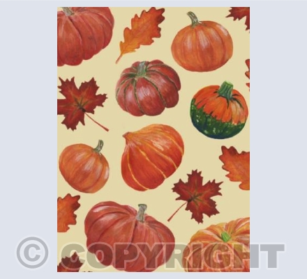 Pumpkins and leaves