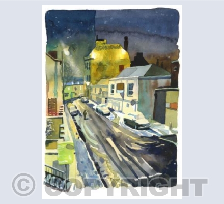 Towards the Lansdown, Clifton, Snowy Night