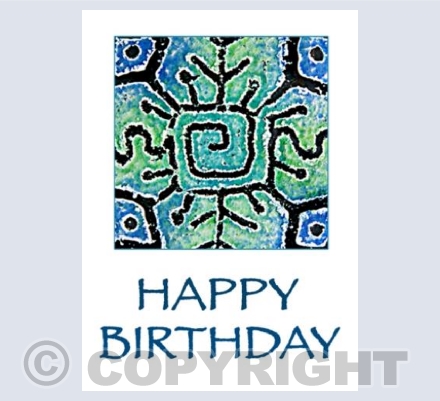 'Happy Birthday' Blue Green