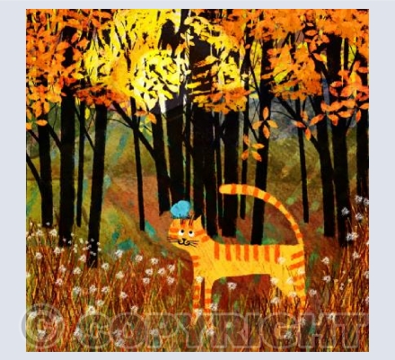 Cat with a Butterfly on her Head