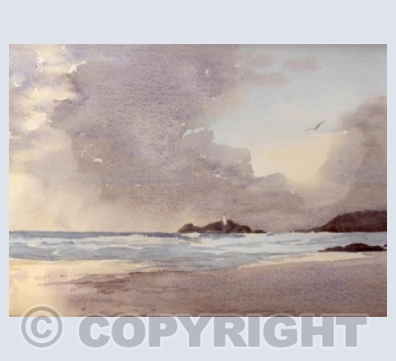 Godrevy Lighthouse in St Ives Bay