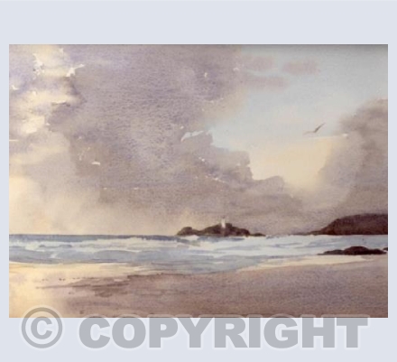 Godrevy Lighthouse in St Ives Bay