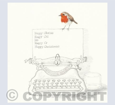 Robin and typewriter