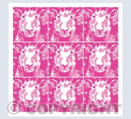 Nine pink sheep