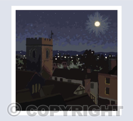Supermoon over St Mary-Steps Exeter