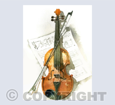 Violin with sheet music