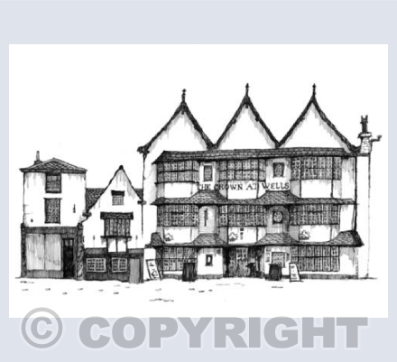Crown at Wells Line Art