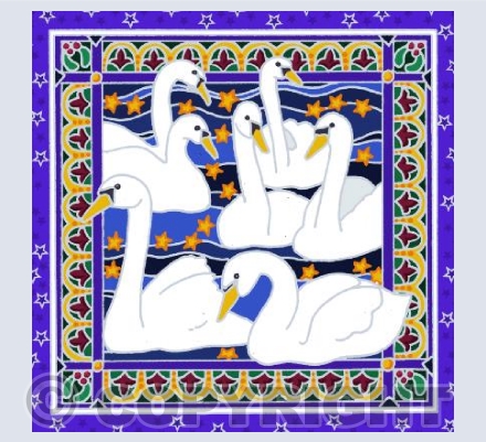 Seven swans-a-swimming