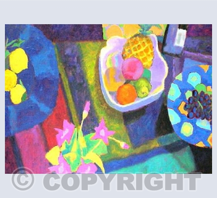 Blue with Pineapple
