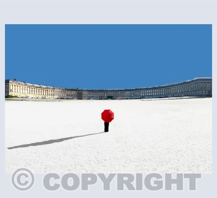 The Red Umbrella at the Royal Crescent, Bath