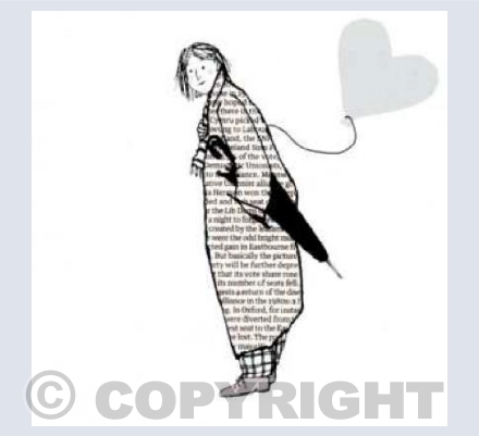 umbrella lady with balloon