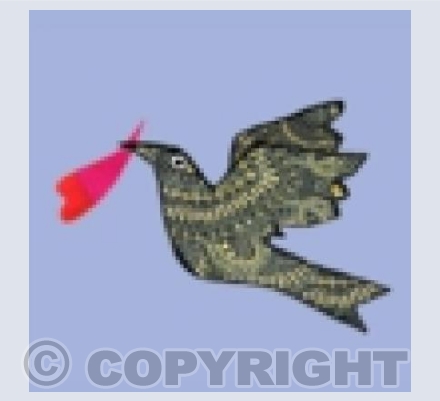 Pink flower bird