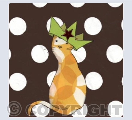 Party hat cat on spots