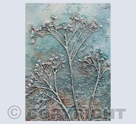 Frosty Seed heads, Mixed Media
