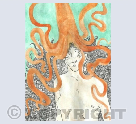 Mermaid with octopus hat