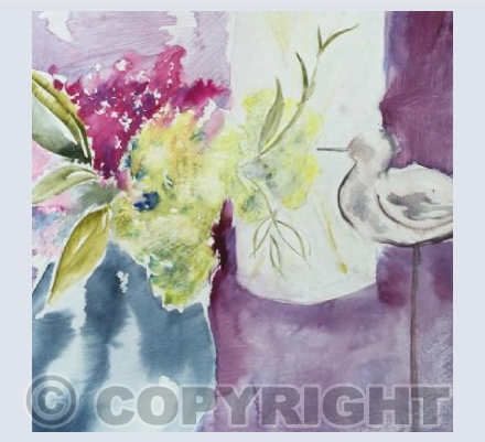 Seagull and Flowers