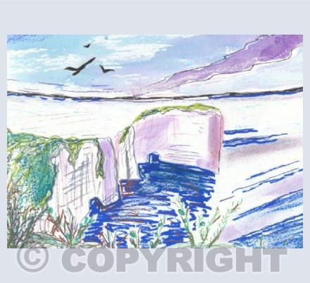 Old Harry - pink sunset