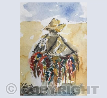 Selling bikinis on the beach