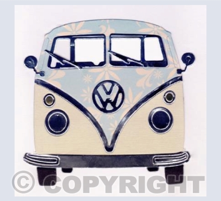 VW Blue Pattern and Creams Square