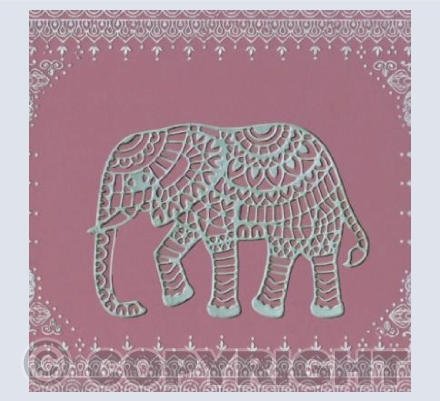 Silver Elephant on Candy Pink 