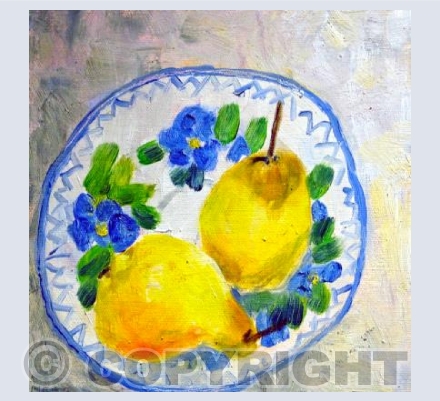 Pears on a Spanish Saucer