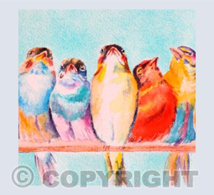 BIRDS IN  A ROW