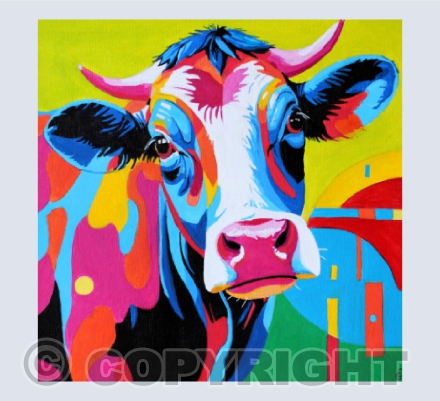 COLOURFUL ABSTRACT COW